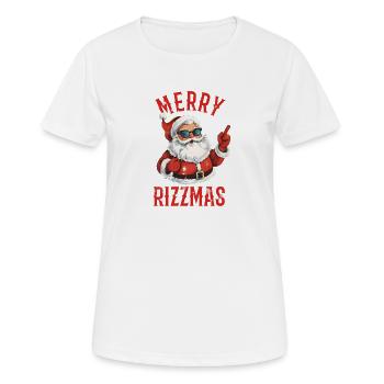 Merry Rizzmas Funny Santa Christmas Gift - Women's Breathable T-Shirt - white - Front - AI Model Female 172 dark (172cm)