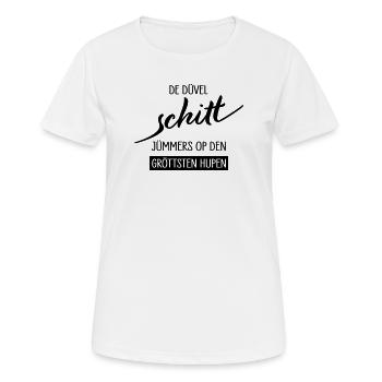 De Duevel Schitt Juempers Shirt - Frauen T-Shirt atmungsaktiv - Weiß - Vorne - AI Model Female 172 dark (172cm)