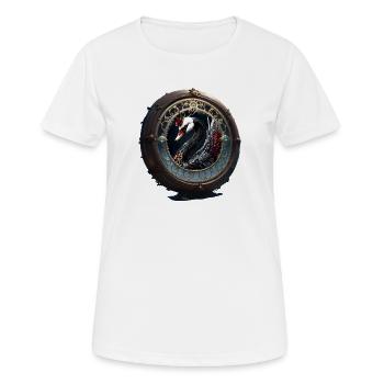 Kreisförmiger Schwan im kunstvollen Rahmen - Frauen T-Shirt atmungsaktiv - Weiß - Vorne - AI Model Female 172 dark (172cm)