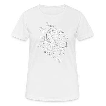 Grille de carrés isométriques - T-shirt respirant Femme - blanc - Devant - AI Model Female 172 dark (172cm)