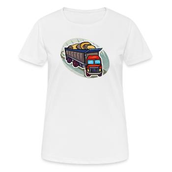Conception de camion-benne rétro Rock Solid - T-shirt respirant Femme - blanc - Devant - AI Model Female 172 dark (172cm)
