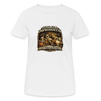 Heute Mal Unproduktiv Fauler Humor - Frauen T-Shirt atmungsaktiv - Weiß - Vorne - AI Model Female 172 dark (172cm)