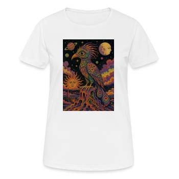 Phénix psychédélique cosmique - T-shirt respirant Femme - blanc - Devant - AI Model Female 172 dark (172cm)