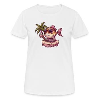 Piranha Fische Sommer Urlaub - Frauen T-Shirt atmungsaktiv - Weiß - Vorne - AI Model Female 172 dark (172cm)