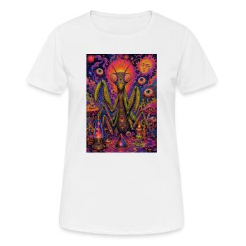 Mante psychédélique cosmique en orbite néon - T-shirt respirant Femme - blanc - Devant - AI Model Female 172 dark (172cm)