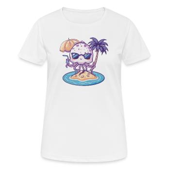 Qualle Sommer Urlaub - Frauen T-Shirt atmungsaktiv - Weiß - Vorne - AI Model Female 172 dark (172cm)