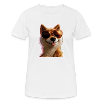 Chien Shiba Inu Race de chiens japonais Shibas du Japon - T-shirt respirant Femme - blanc - Devant - AI Model Female 172 dark (172cm)