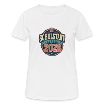 Schulstart 2026 Retro Abzeichen - Frauen T-Shirt atmungsaktiv - Weiß - Vorne - AI Model Female 172 dark (172cm)