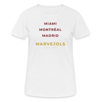 Marvejols Lozère - Miami - Montréal - Madrid - T-shirt respirant Femme - blanc - Devant - AI Model Female 172 dark (172cm)