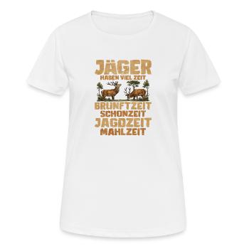 Jägerzeit: Natur, Jagd und Mahlzeit - Frauen T-Shirt atmungsaktiv - Weiß - Vorne - AI Model Female 172 dark (172cm)