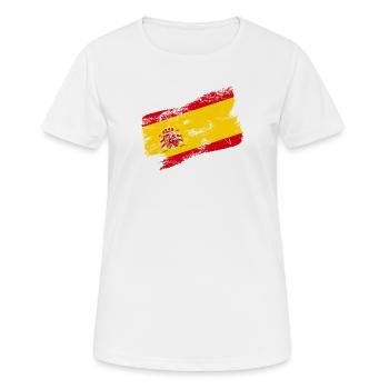 Drapeau espagnol – Conception moderne de coups de pinceau - T-shirt respirant Femme - blanc - Devant - AI Model Female 172 dark (172cm)