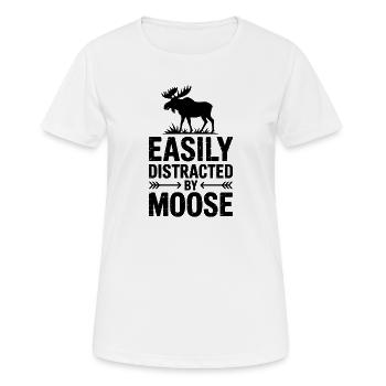 Moose Sayings Moose Funny Moose Gift - Women's Breathable T-Shirt - white - Front - AI Model Female 172 dark (172cm)