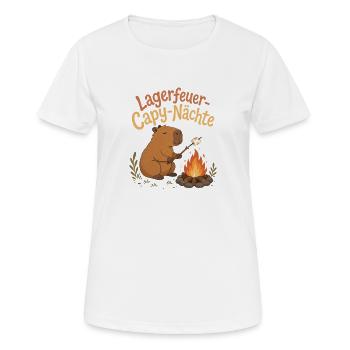 Lagerfeuer Capy-Nächte Capybara - Frauen T-Shirt atmungsaktiv - Weiß - Vorne - AI Model Female 172 dark (172cm)