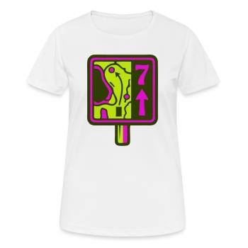 Discgolf Parcours Schild Icon - Frauen T-Shirt atmungsaktiv - Weiß - Vorne - AI Model Female 172 dark (172cm)