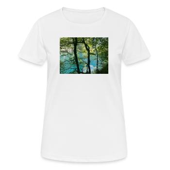 Waldsee Turquoise Zauber - Frauen T-Shirt atmungsaktiv - Weiß - Vorne - AI Model Female 172 dark (172cm)