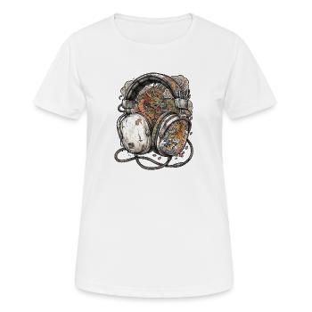 Kopfhörer Asiatische Tattoos - Frauen T-Shirt atmungsaktiv - Weiß - Vorne - AI Model Female 172 dark (172cm)