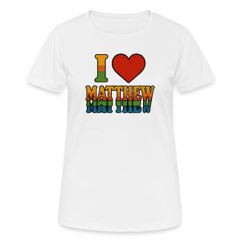 I Love Matthew Rainbow Retro - Women's Breathable T-Shirt - white - Front - AI Model Female 172 dark (172cm)