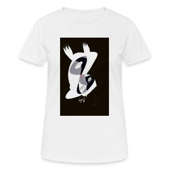 Chat honteux qui fait le poirier sur les mains - T-shirt respirant Femme - blanc - Devant - AI Model Female 172 dark (172cm)