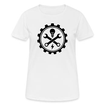 Electrician Tool and Gear - Women's Breathable T-Shirt - white - Front - AI Model Female 172 dark (172cm)