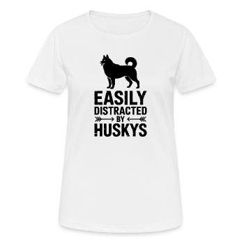Paroles Husky, Cadeau Husky Drôle Husky - T-shirt respirant Femme - blanc - Devant - AI Model Female 172 dark (172cm)