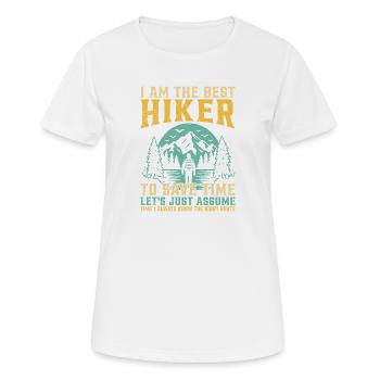 Expressions drôles de randonnée Mountain Lover Mountain Ranker - T-shirt respirant Femme - blanc - Devant - AI Model Female 172 dark (172cm)