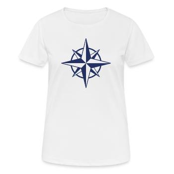 Compass Rose Symbollinie Symbol Navigation Vektor Ar - Frauen T-Shirt atmungsaktiv - Weiß - Vorne - AI Model Female 172 dark (172cm)
