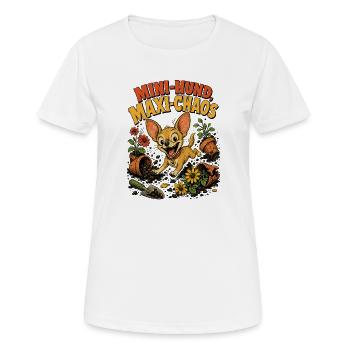 Hund Maxi Chaos Chihuahua - Frauen T-Shirt atmungsaktiv - Weiß - Vorne - AI Model Female 172 dark (172cm)