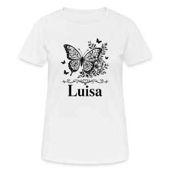 Luisa First Name Butterfly Floral Gift - Women's Breathable T-Shirt - white - Front - AI Model Female 172 dark (172cm)