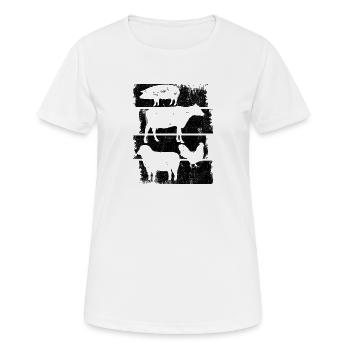 Animaux de la ferme - T-shirt respirant Femme - blanc - Devant - AI Model Female 172 dark (172cm)