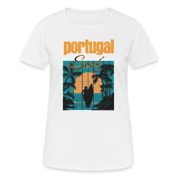 Portugal Surf Sonnenuntergang Surfer - Frauen T-Shirt atmungsaktiv - Weiß - Vorne - AI Model Female 172 dark (172cm)