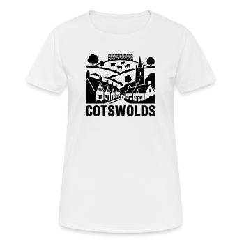 Cotswolds Hills United Kingdom Vintage Silhouette - Frauen T-Shirt atmungsaktiv - Weiß - Vorne - AI Model Female 172 dark (172cm)