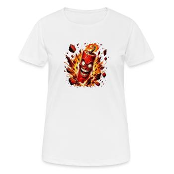 Lachende Sprengstoff Bombe - Frauen T-Shirt atmungsaktiv - Weiß - Vorne - AI Model Female 172 dark (172cm)
