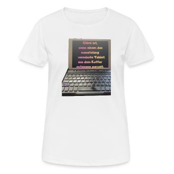 Tabletglück aus dem Koffer - Frauen T-Shirt atmungsaktiv - Weiß - Vorne - AI Model Female 172 dark (172cm)