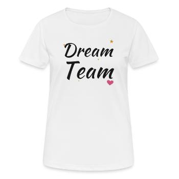 Dream Team – Brush Script Star Herz Freundschaft - Frauen T-Shirt atmungsaktiv - Weiß - Vorne - AI Model Female 172 dark (172cm)