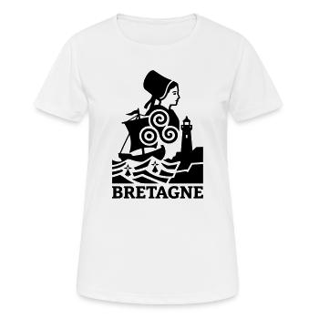 Bretagne – Traditionell Keltisch - Frauen T-Shirt atmungsaktiv - Weiß - Vorne - AI Model Female 172 dark (172cm)