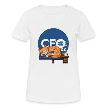 Chat endormi au clavier – Esprit d’équipe - T-shirt respirant Femme - blanc - Devant - AI Model Female 172 dark (172cm)