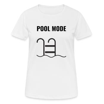 Pool Mode – Einfach abschalten - Frauen T-Shirt atmungsaktiv - Weiß - Vorne - AI Model Female 172 dark (172cm)