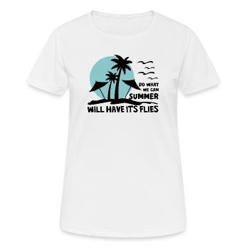 L’été aura son design de Flies Strand - T-shirt respirant Femme - blanc - Devant - AI Model Female 172 dark (172cm)