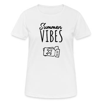 Ambiance estivale : Envie de voyager - T-shirt respirant Femme - blanc - Devant - AI Model Female 172 dark (172cm)