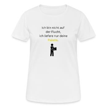 Lustiges Paketfahrer T-Shirt - Frauen T-Shirt atmungsaktiv - Weiß - Vorne - AI Model Female 172 dark (172cm)