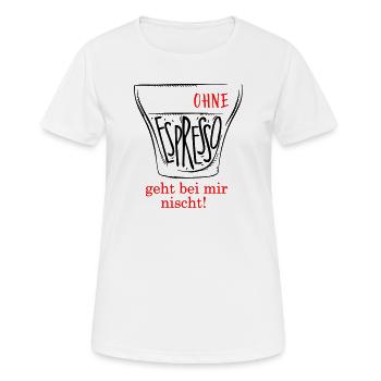 Espresso - Frauen T-Shirt atmungsaktiv - Weiß - Vorne - AI Model Female 172 dark (172cm)