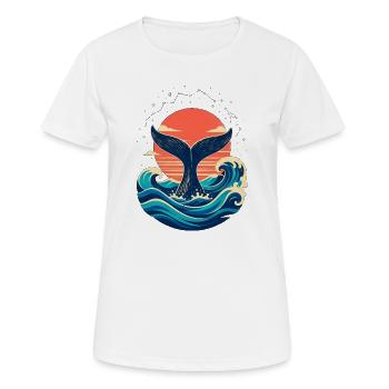 Whale Tail on Sunset - Women's Breathable T-Shirt - white - Front - AI Model Female 172 dark (172cm)