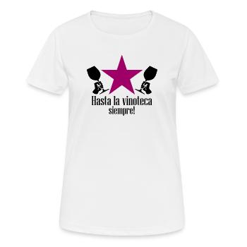 hasta la vinoteca siempre! - Frauen T-Shirt atmungsaktiv - Weiß - Vorne - AI Model Female 172 dark (172cm)