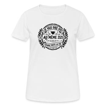 mariage_zizi - T-shirt respirant Femme - blanc - Devant - AI Model Female 172 dark (172cm)