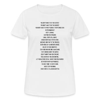 Déclaration de positivité - T-shirt respirant Femme - blanc - Devant - AI Model Female 172 dark (172cm)