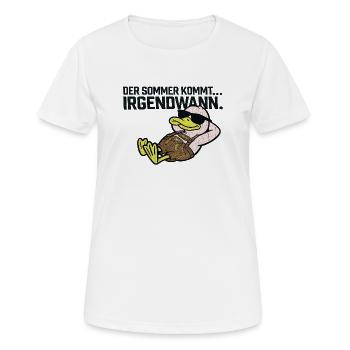 Sommer kommt irgendwann Duck - Frauen T-Shirt atmungsaktiv - Weiß - Vorne - AI Model Female 172 dark (172cm)