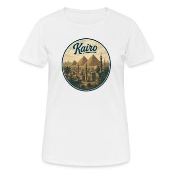 Kairo Retro Pyramiden Panorama - Frauen T-Shirt atmungsaktiv - Weiß - Vorne - AI Model Female 172 dark (172cm)