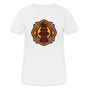 Loeschzug Wappen Hydrant Icon - Frauen T-Shirt atmungsaktiv - Weiß - Vorne - AI Model Female 172 dark (172cm)