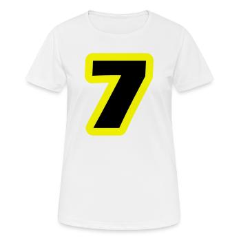 7 Symbole numérique - T-shirt respirant Femme - blanc - Devant - AI Model Female 172 dark (172cm)