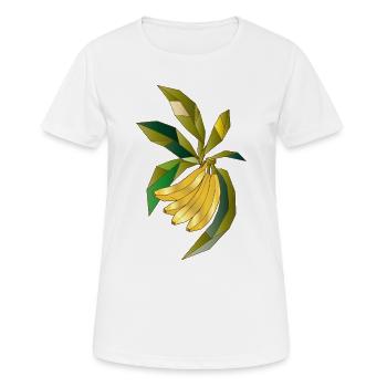 Illustration géométrique d’un bananier - T-shirt respirant Femme - blanc - Devant - AI Model Female 172 dark (172cm)